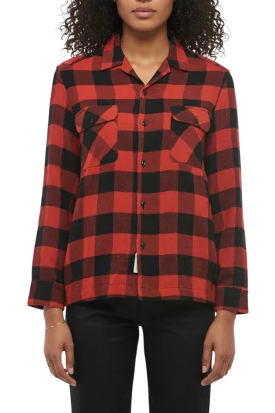 Woolrich Red Relaxed Checks Shirt In Multi