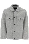 Woolrich Wool Blend Overshirt With Double Breast Pockets In Grey