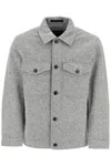 Woolrich Wool Blend Overshirt With Double Breast Pockets In Grey (grey)