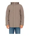 Woolrich Regular Fit Soft Shell Down Barrow Mac Coat In Brown