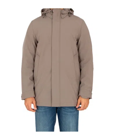Woolrich Regular Fit Soft Shell Down Barrow Mac Coat In Brown