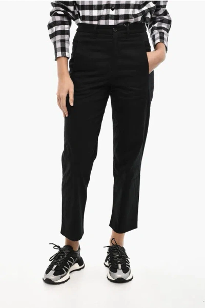 Woolrich Regular Waist Twill Chino Pants In Black
