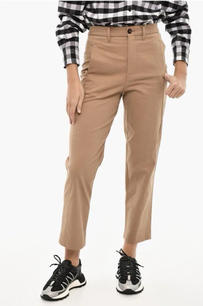 Woolrich Regular Waist Twill Chino Pants In Neutral