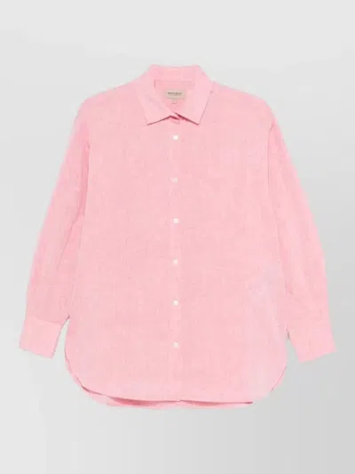 Woolrich Relaxed Boyfriend Linen Shirt Long Sleeves