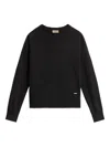 Woolrich Relaxed Fit Black Sweater With Crew Neckline In Black