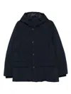 Woolrich Relaxed-fit Hooded Coat With Button Closure And Multiple Pockets In Black