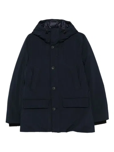 WOOLRICH RELAXED-FIT HOODED COAT WITH BUTTON CLOSURE AND MULTIPLE POCKETS
