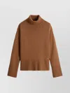 Woolrich Relaxed Fit Turtleneck Knitwear Long Sleeves In Brown