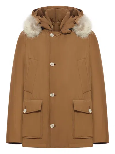 WOOLRICH REMOVABLE-FUR HOODED JACKET