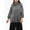 Woolrich Removable Hood Crinkle Windbreaker