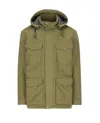 Woolrich Removable Hood Mountain Field Jacket In Green