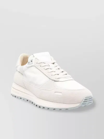 Woolrich Retro Leather Sneaker With Vibram Sole In White