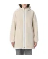 Woolrich Reversible Shearling-lining Hooded Coat In Nude