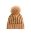Woolrich Pompom Virgin Wool Beanie In Brown