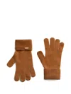 Woolrich Ribbed Cashmere Gloves In Brown