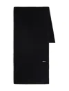 Woolrich Ribbed Cashmere Scarf In Black