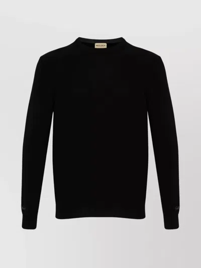 Woolrich Ribbed Crewneck Sweater Long Sleeves In Red Ochre