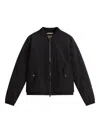 Woolrich Ribbed-cuff Bomber Jacket In Black