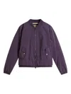 Woolrich Ribbed-cuff Bomber Jacket In Purple