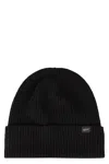 Woolrich Ribbed Knit Beanie In Black