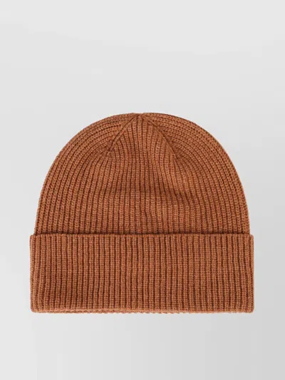 Woolrich Ribbed Knit Beanie With Turn Up Brim