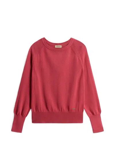 Woolrich Ribbed-knit Raglan-sleeves Sweater In Red