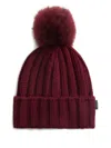 Woolrich Ribbed Pom-pom Beanie In Burgundy