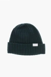 Woolrich Ribbed Virgin Wool Beanie In Green