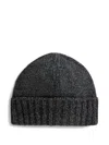 Woolrich Ribbed Wool Beanie In Gray