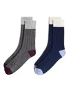 Woolrich Ribbed Wool Socks (pack Of Two) In Blue