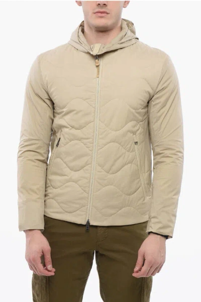 Woolrich Ripstop Quilted Windbreaker In Beige