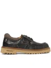 Woolrich Lace-up Shoes With Contrast Sole And Stitch Detailing In Black
