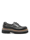 Woolrich Rock Leather Boat Shoes In Black