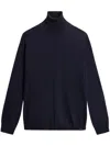 Woolrich Roll-neck Knitted Jumper In Blue