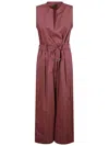 Woolrich Rose Cotton Midi Dress In Brown