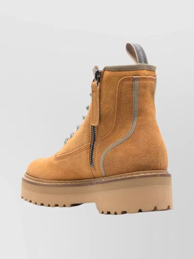 WOOLRICH ROUND TOE LACE UP PLATFORM BOOTS