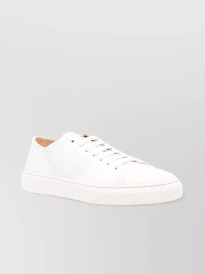 Woolrich Rubber Sole Low-top Leather Sneakers In White
