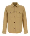 Woolrich Linen Blend Safari Overshirt Gd In Brown