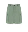 Woolrich Breathable Linen Viscose Shorts For Warm Weather In Green