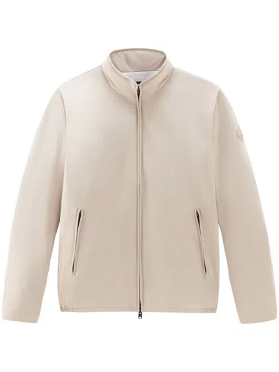Woolrich Sailing Two-layer Bomber Jacket In Beige