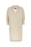 Woolrich Collared Knee-length Poplin Dress V-neckline