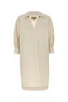Woolrich Collared Knee-length Poplin Dress V-neckline