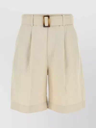 WOOLRICH SAND VISCOSE BLEND SHORTS