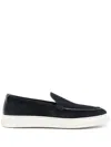 Woolrich Smooth Blue Leather Sandals With Contrasting Sole