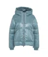 Woolrich Aliquippa Glossy Nylon Down Jacket In Blue