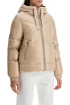 Woolrich Aliquippa Short Puffer Jacket In Beige