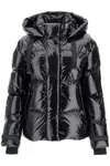 Woolrich Shiny Nylon Down Jacket With Detachable Hood In Black