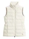 Woolrich Microfiber Padded Vest High Collar In White
