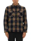 Woolrich Embroidered Flannel Alaskan Melton Shirt In Multi