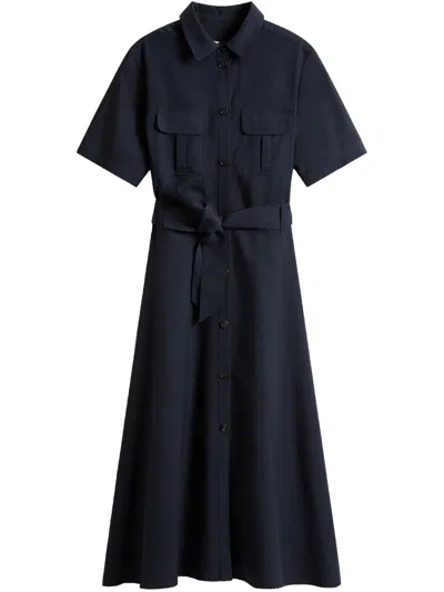 Woolrich Midnight Blue Lyocell Shirt Dress